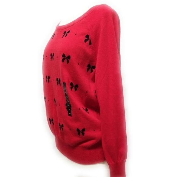 Torrid Bow Print Red Sweater Size 00 M/L Medium Large - Picture 8 of 8